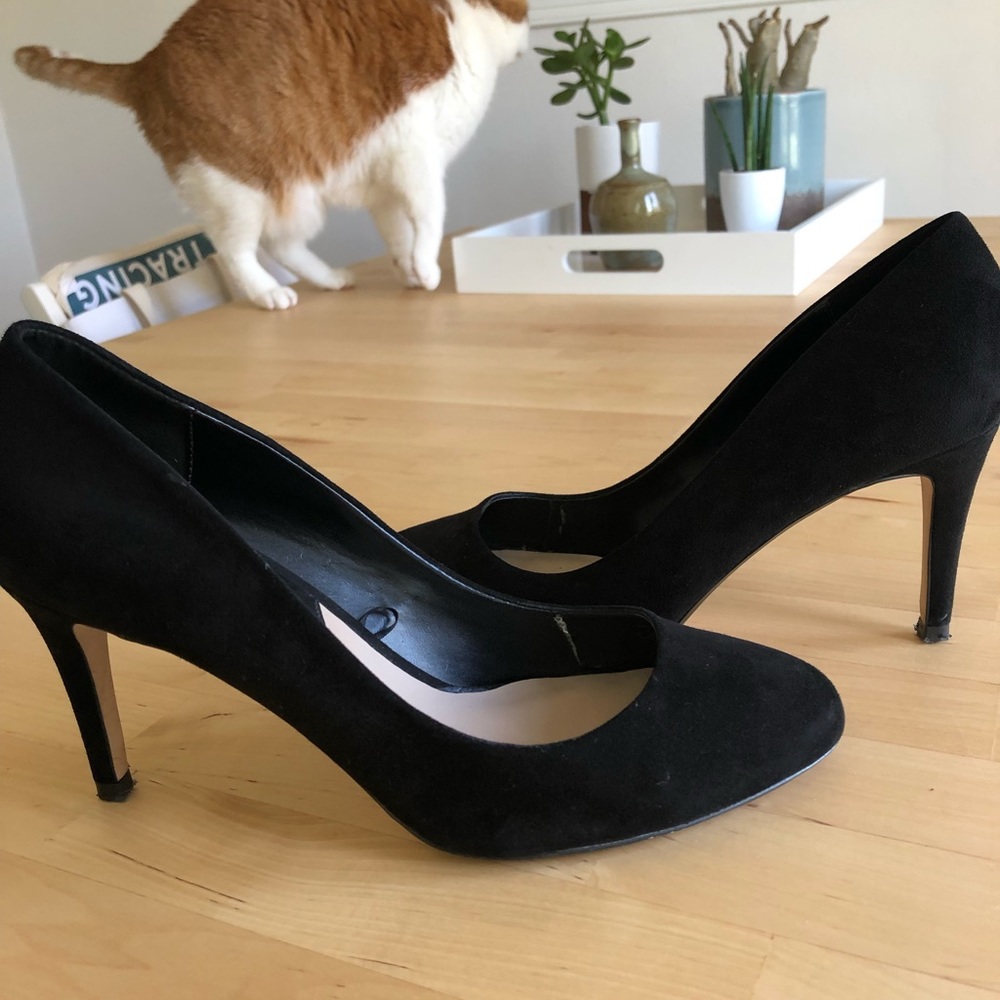 Zara black suede heels
